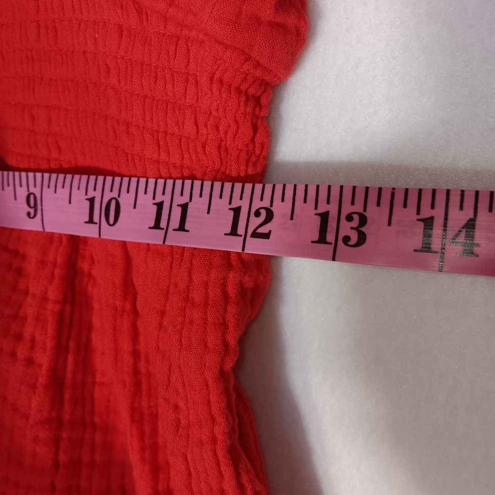 BILLABONG Red V-Neck Puff Sleeve Dress size s - Picture 9 of 11